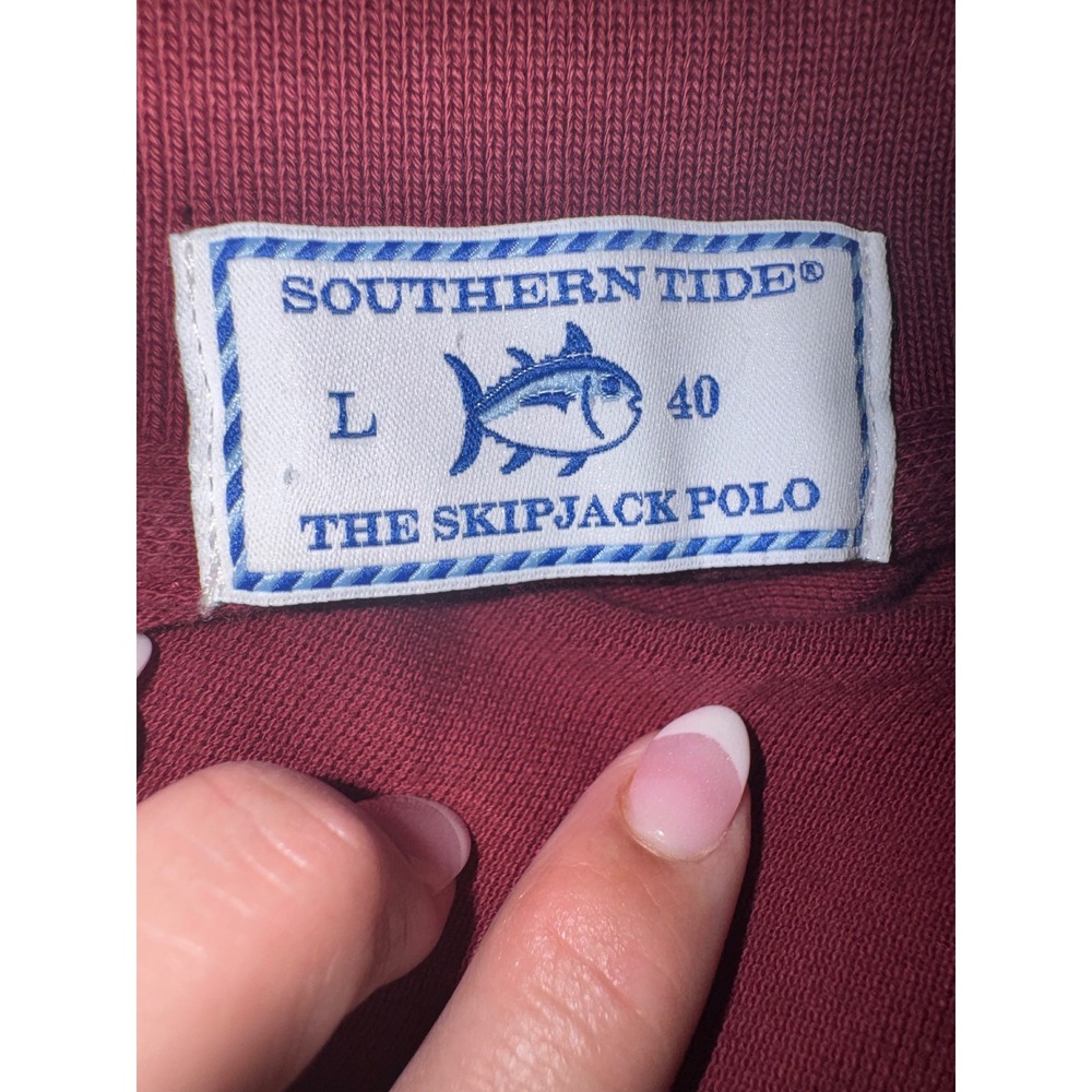 Southern Tide Polo Shirt Men Garnet SC Gamecocks Skipjack Size Large - Picture 5 of 6